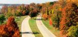 Aerial view of the George Washington Memorial Parkway in the fall