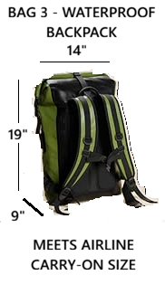 Waterproof backpack carry-on duffle bag
