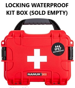 Locking waterproof first aid kit for prescription medication