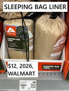 Wal-Mart Ozark Trail sleeping bag liner
