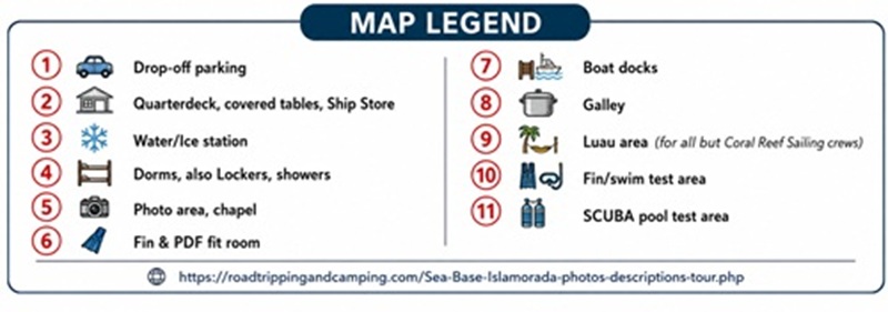 Sea Base Islamorada Map Legend